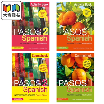 成人西班牙语课程Pasos 1 2 第4版 教材练习册 入门进阶自学 Spanish Beginners Intermediate Coursebook Activity book 4ed 大音