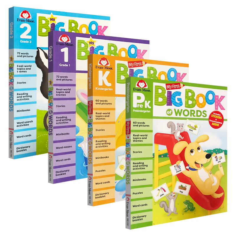 Evan Moor 英文原版 My First Big Book of words Grade PreK-2 我的常用词宝典 启蒙阶段至小学二年级 英语启蒙单词词汇书 大音