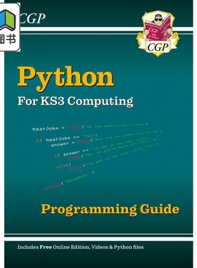 KS3计算机 Python编程指南 含在线版文件视频 CGP KS3 Computing Python Programming Guide with Online Edition 大音
