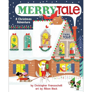 An Abrams Trail Tale Merrytale 足迹故事 圣诞故事 英文原版进口图书 儿童绘本 折叠页纸板书 故事图画书 大音