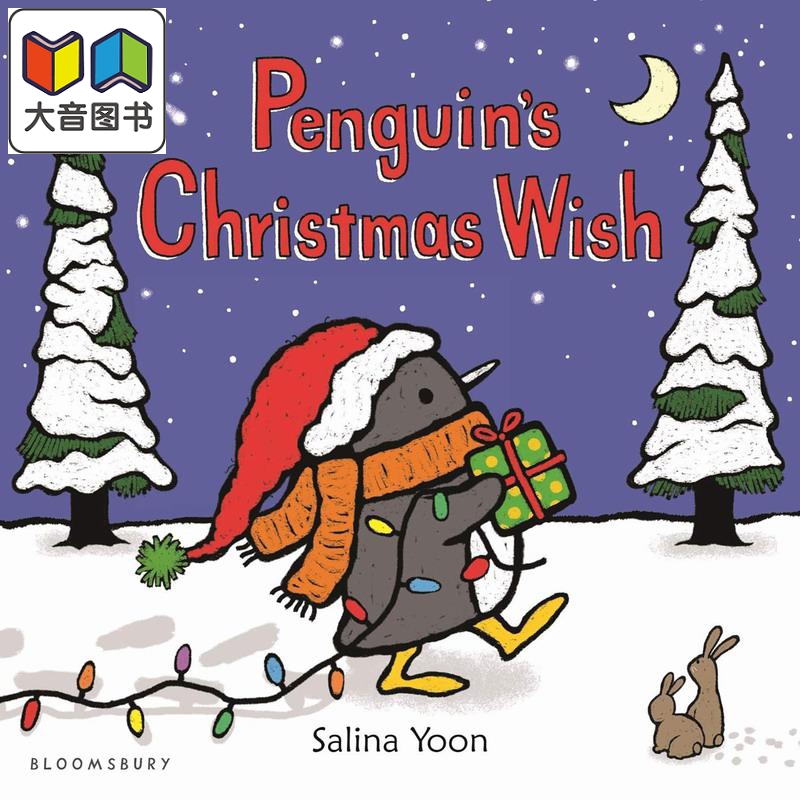 预售 企鹅一族 企鹅的新年愿望 Salina Yoon Penguins Christmas Wish 英文原版 儿童纸板绘本 纸板书图画书 动物故事 大音