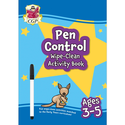 英国原版CGP教辅 New Pen Control Wipe-Clean Activity Book 新版 3-5岁儿童控笔可擦活动手册（附笔） 大音