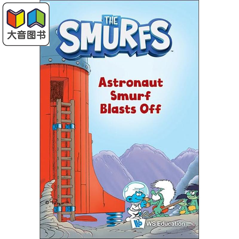 蓝色小精灵之宇航员发射升空 Astronaut Smurf Blasts Off 英文原版 儿童绘本 全彩插图卡通动画故事读物 进口 大音
