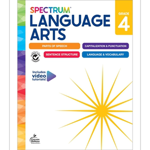 美国新课标教辅 光谱练习册 语言艺术 4年级 Spectrum Language Arts Workbook Grade 4 英文原版Carson Dellosa 大音