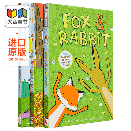 Gergely Dudas Fox & Rabbit 狐狸与兔子系列3册套装 Beth Ferry 图像小说图画小说 儿童漫画故事书 6岁以上 英文原版进口 大