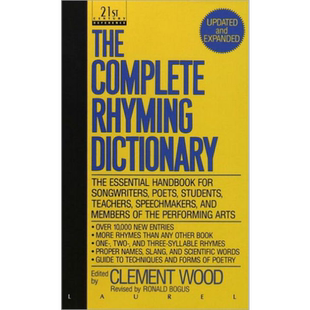 The Complete Rhyming Dictionary Clement Wood 英文原版 韵律词典修订版