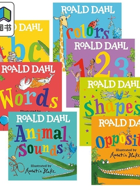 Roald Dahl罗尔德达尔英文启蒙纸板书绘本7册 相反词Opposites 颜色Colors 字母ABC 数字123 单词Words 形状Shapes 大音