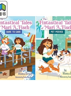 人鱼公主 共2册 Fintastical Tales of Mari A. Fisch 英文原版 儿童章节书桥梁书 黑白插图故事 进口书 6岁以上 大音