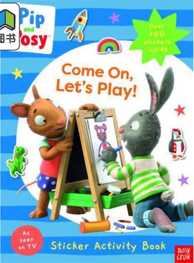 Pip and Posy Come On Let’s Play 波西和皮普一起来玩耍贴纸活动书 英文原版儿童绘本 动物故事 3到6岁 大音