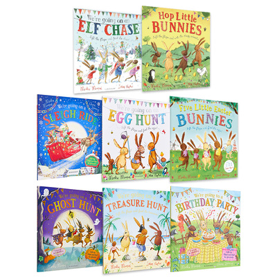 小兔兔一族 英文儿童故事绘本系列 Were Going on a Treasure Egg Hunt Birthday Party Elf Chase Elf Chase Bunnies大音