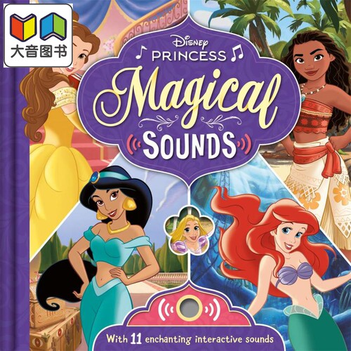 Disney Princess Magical Sounds 发声书 迪士尼公主 英文原版 儿童绘本 故事书 贝儿Belle 茉莉Jasmine Moana 大音