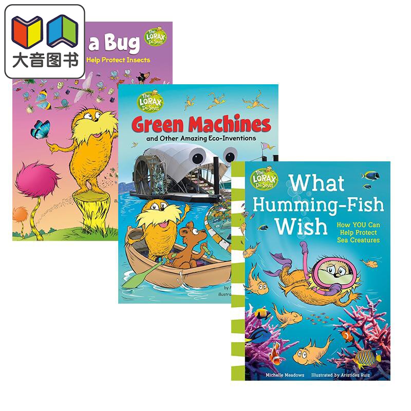 Dr Seusss The Lorax Books 英文原版苏斯博士非小说类儿童生态知识科普图书3册What Humming Fish Wish Hug a Bug 大音