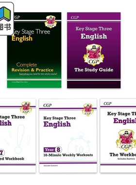 英国原版CGP教辅 New KS3 Year7-9 英语练习册/10分钟测试/复习指南/练习册 英文原版English Targeted Workbook 大音