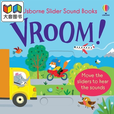 滑动发声书 交通工具 Vroom 英文原版 幼儿纸板书 交通工具图画书 低幼童书 尤斯伯恩纸板书 精品绘本 进口图书 大音