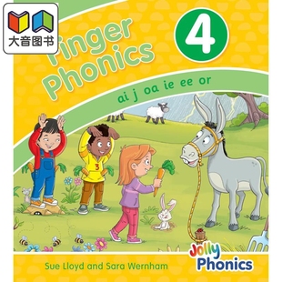 英文原版 大音 Phonics Jolly 多感官教学活动 英语字母表字母发音 快乐自然拼读手指拼读书4 Book Finger 预售