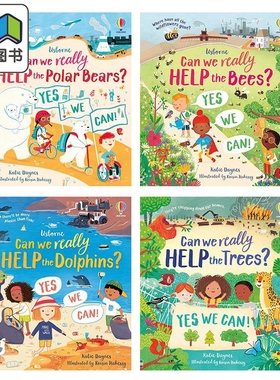 英文原版 帮助大自然动植物系列儿童绘本4册合集 Usborne Can we really help the Polar Bears trees dolphins bees 大音