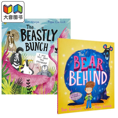 Pippa Curnick 动物故事儿童绘本2册套装 背后的熊The Bear Behind 族群The Beastly Bunch 英文原版进口图画书 大音