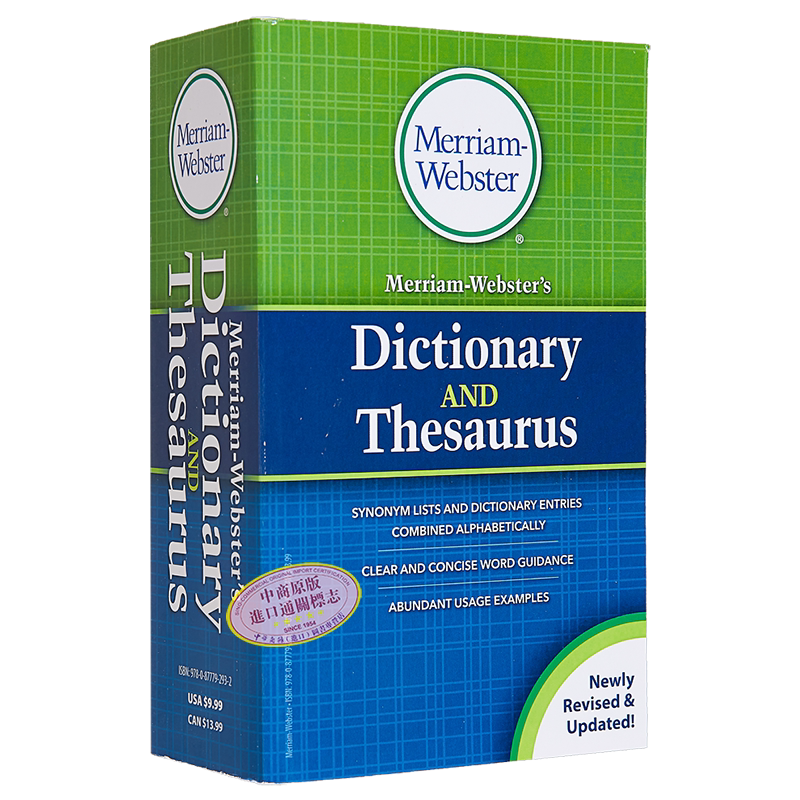 预售 韦氏词典和同义词表 2020年版Merriam-Websters Dictionary and Thesaurus 2020 英文原版英语字典 进口参考工具书 大音