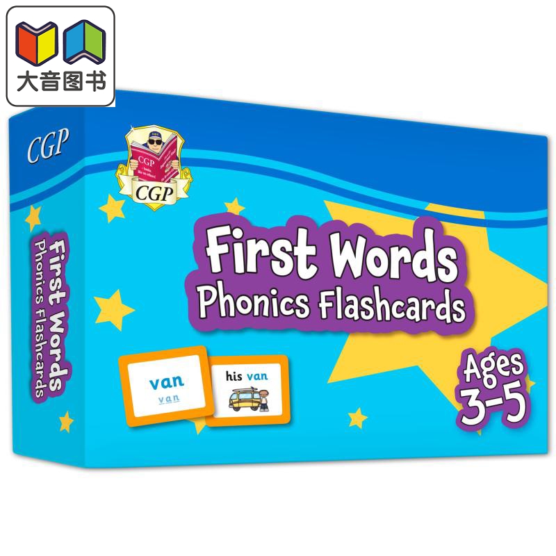 CGP New First Words Phonics Flashcards for Ages 3-5 适合 3-5 岁的单词自然拼读闪卡 英语原版 大音 书籍/杂志/报纸 儿童读物原版书 原图主图