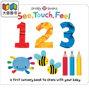123 启蒙感觉123 Touch 罗杰彼蒂 英文原版 纸板书 Priddy 启蒙探索左右脑开发 Roger 大音 See 低幼儿童早教绘本 Feel