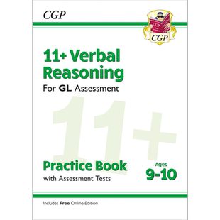 英国CGP原版 11+ GL Reasoning Practice  Books & Assessment Tests  Ages 9-10 Verbal Non-Verbal Maths  含在线资源 英文原版