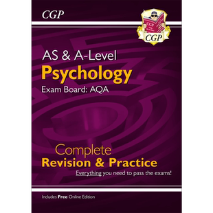 英国CGP AS & A Level Psychology: AQA Complete Revision & Practice with Online Edition 大音