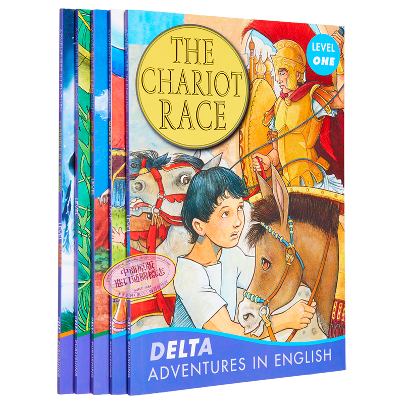 DELTA 英语文学历险阅读系列分级读物5册套装 Adventures in English 剑桥yle青少年儿童英文小说分级阅读 含光盘 大音
