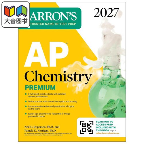 AP Chemistry Premium 2027 Prep Book with 6 Practice Tests + Comprehensive Review + Online Practice 巴朗AP 大音