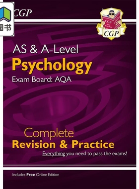 英国CGP AS & A Level Psychology: AQA Complete Revision & Practice with Online Edition 大音