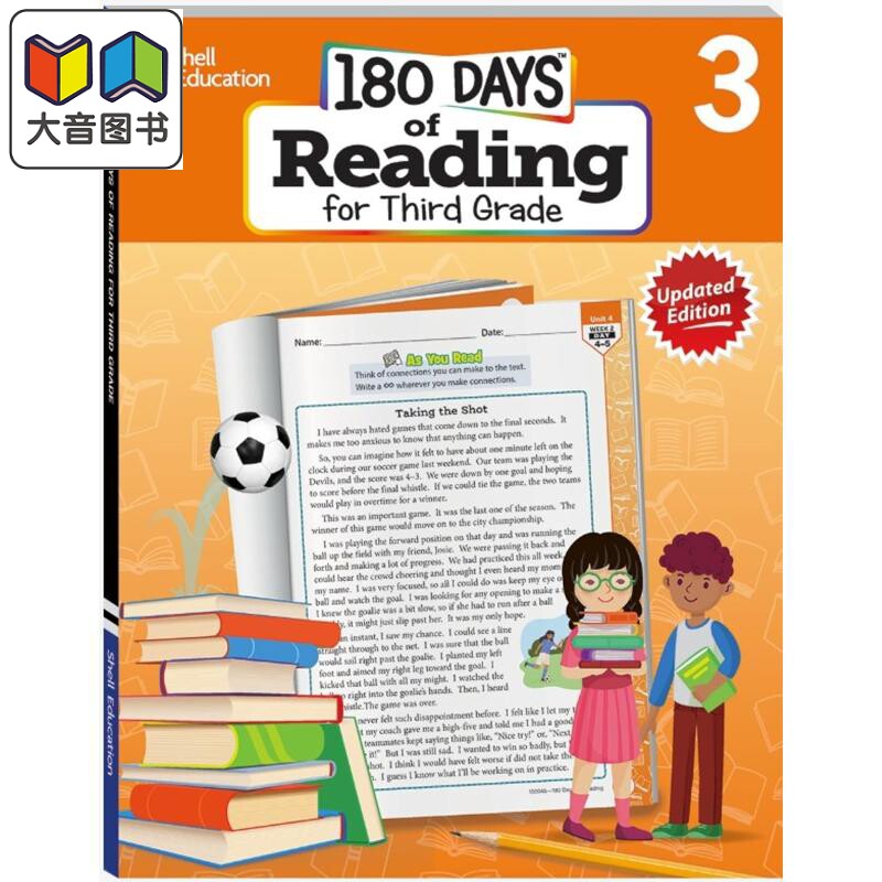 180 Days Reading for Third Grade 2nd Edition 180天练习册阅读系列 7年级 英文原版进口图书 课堂学习家庭教育 大音