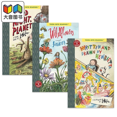 Liniers Level 2 Reader 桥梁漫画入门3册套装 晚安星球Planet 野花Wildflowers 哈妮娜的画Henrietta 英文原版 大音