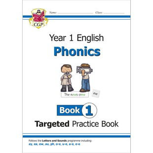 英国原版CGP教辅 KS1 English Year 1 Phonics Targeted Practice Book Book 1 - 3 英文原版英语目标练习册自然拼读