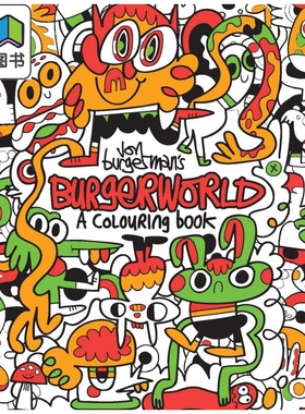 Jon Burgerman's Burgerworld A Colouring Book 乔恩.伯格曼的涂色书 英文原版 进口图书 儿童图画书 活动玩具书 大音