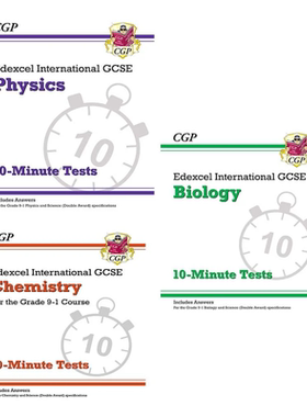 英国CGP原版 爱德思考试局Edexcel International GCSE Grade 9-1 Physics Biology Chemistry 10 minute test 含在线资源