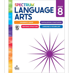美国新课标教辅 光谱练习册 语言艺术 8年级 Spectrum Language Arts Workbook Grade 8 英文原版Carson Dellosa 大音