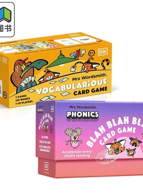 DK 沃德史密斯夫人学习游戏卡2册套装 Mrs Wordsmith Vocabularious Card Game 英文原版进口图书 大音