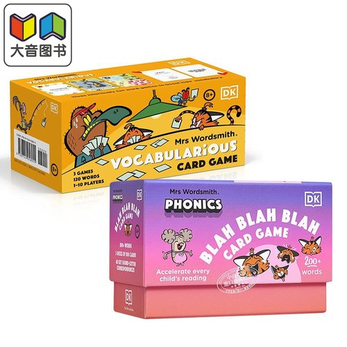DK 沃德史密斯夫人学习游戏卡2册套装 Mrs Wordsmith Vocabularious Card Game 英文原版进口图书 大音