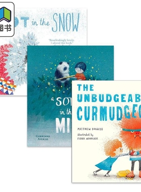 Fiona Woodcock 英文原版儿童故事绘本3册套装 A Dot In The Snow A Song In The Mist Unbudgeable Curmudgeon 大音
