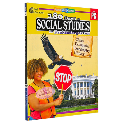 180 Days of Social Studies for Prekindergarten 180天练习册社会学习系列 学前班 英文原版学前小学教材教辅 大音