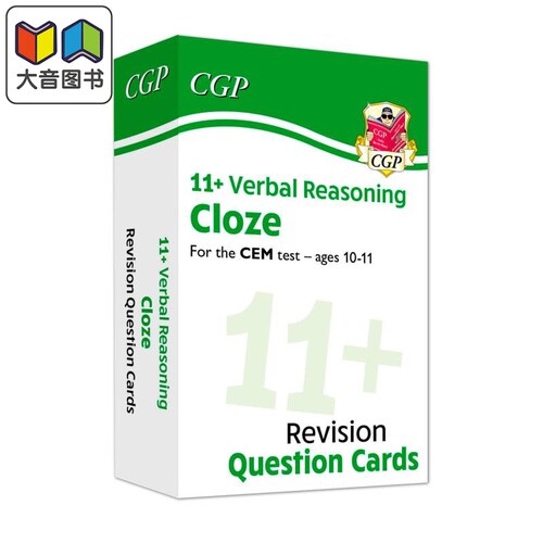 英国CGP New 11+ CEM Revision Question Cards Verbal Reasoning Cloze Ages 10-11 大音