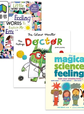 英文情绪主题绘本3册 感觉词Little Word Whizz 小怪兽医生书The Feelings Doctor 情感科学Magical Science of Feelings 大?