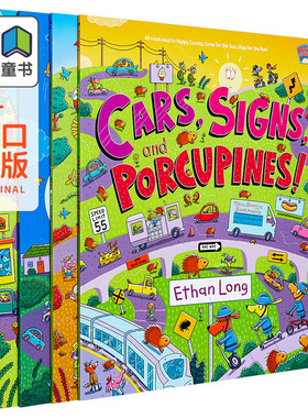 Ethan Long 英文原版 Happy County 4 book 开心点点 四册套装 儿童早教英语启蒙 趣味找找书 幼儿生活常识认知启蒙绘本图画?