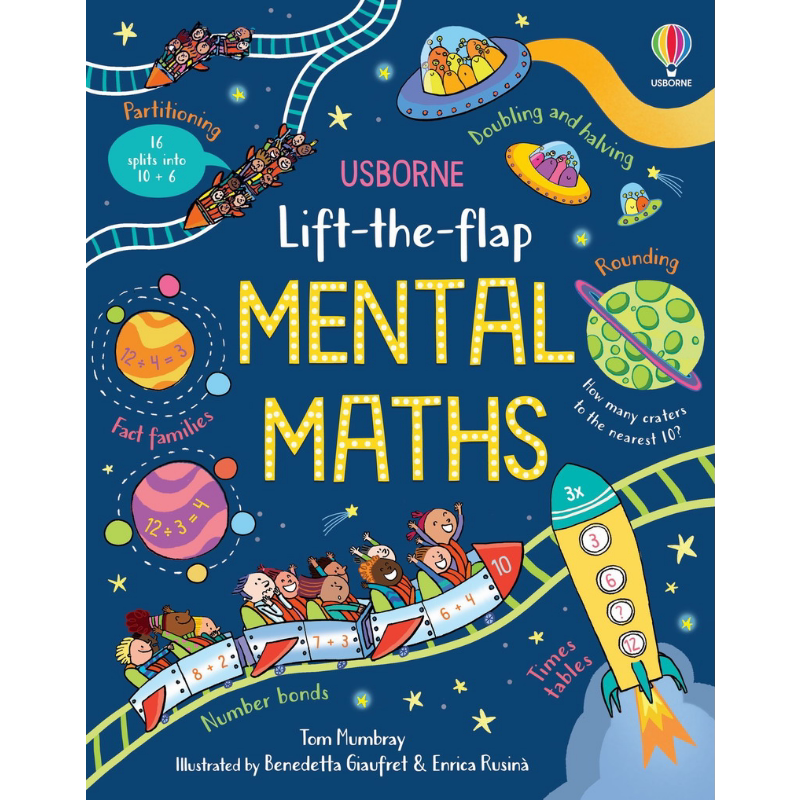 Lift-the-flap Mental Maths 尤斯伯恩翻翻学:心算 英文原版 进口图书 儿童算术计数纸板书 自然科学绘本翻翻书 大音