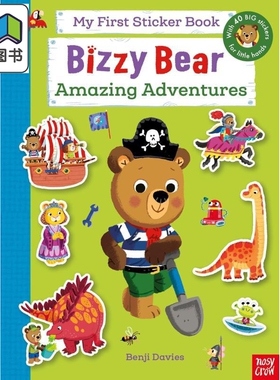 小熊很忙 贴纸书 Bizzy Bear My First Sticker Book Amazing Adventures 英文原版 儿童绘本 图画故事 进口童书 大音