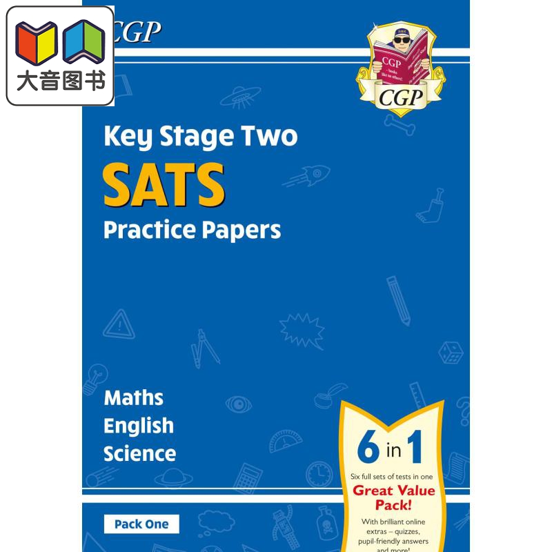 英国原版CGP教辅 New KS2 Complete SATS Practice Papers Pack 1 Scienc Maths新版练习试卷包1科学数学英语大音-封面