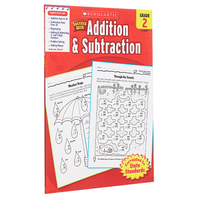 Scholastic Success with Addition & Subtraction Grade 2 美国学乐教材  助你常赢成功系列 小学生教辅 加减乘除法 数学启?