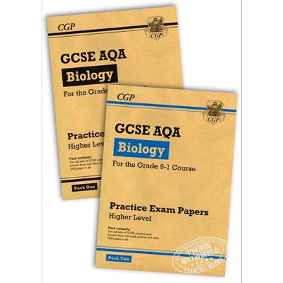 CGP Grade 9-1 GCSE Biology 生物  AQA Practice Papers Higher Pack 1 & 2 套装 英国进口原版书