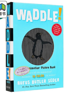 视觉书 摇摇摆摆地走 Waddle 英文原版 会动的书 动画书 A Scanimation Picture Book 趣味童书 活动与玩具书 大音