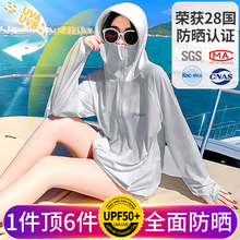 UPF50 薄款 冰丝骑电动车 外套防紫外线透气防晒服罩衫 防晒衣女夏季