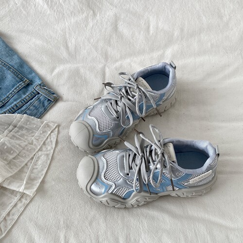 丑萌拼色厚底运动鞋户外登山鞋潮